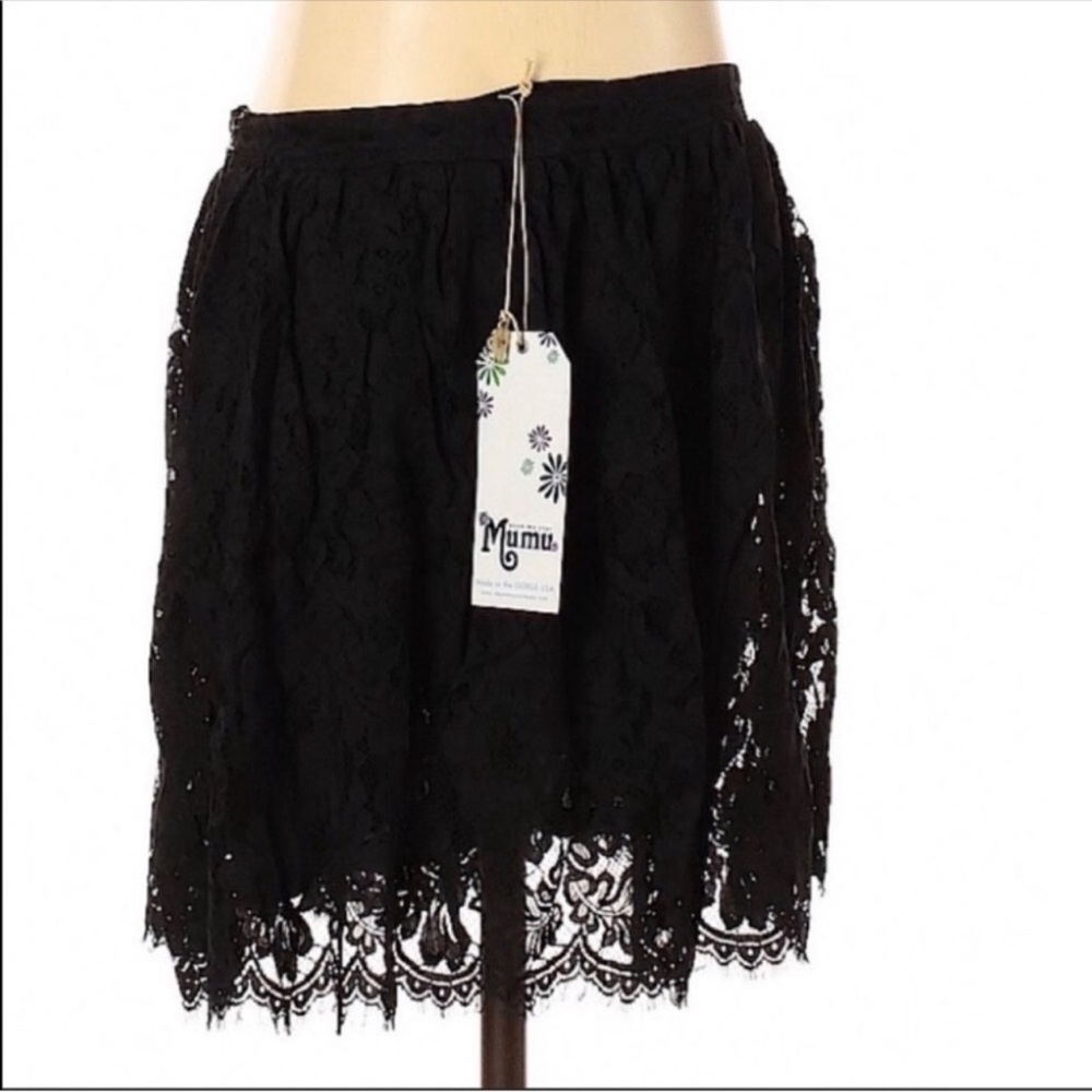 Show Me Your Mumu Black Lace Skirt